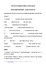 Ôn tập ngữ pháp Tiếng Anh cơ bản - Phân biệt thì hiện tại hoàn thành-quá khứ đơn (Có đáp án)